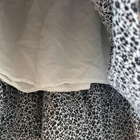 Altar’d State Ditsy Floral Black and White Mini Skirt - Picture 3 of 3